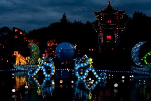 Luzes chinesas no jardim botânico de Montreal